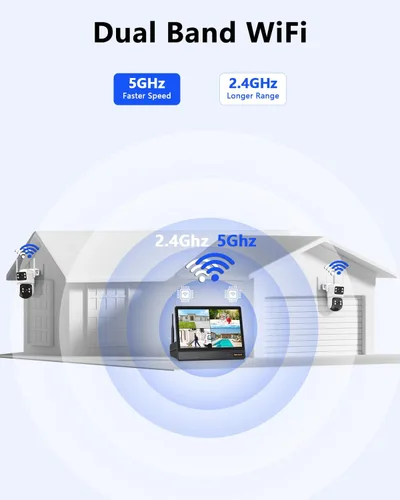 Miniatura 9 de Sistema de seguridad todo en uno: cámaras de seguridad PTZ de 4 MP inalámbricas para exteriores, sistema de cámara de seguridad WiFi para el hogar