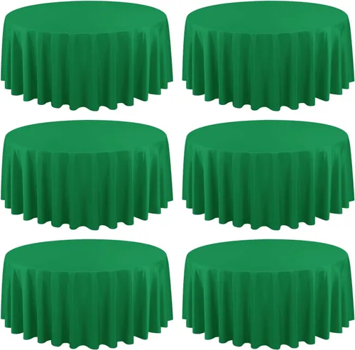 Miniatura 116 de Paquete de 10 manteles de poliéster de 60 x 102 pulgadas, manteles de poliéster beige para mesas rectangulares de 6 pies, resistentes a las manchas