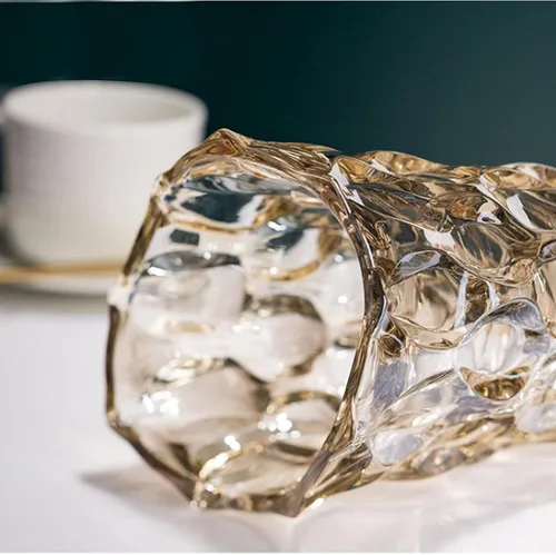 Miniatura 6 de Florero de cristal ámbar grueso de 9.5 pulgadas de alto para decoración del hogar, comedor, mesa de boda, oficina, vacaciones, fiesta, centro de mesa