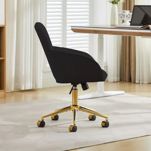 Miniatura 5 de Silla de escritorio de terciopelo para oficina en casa, moderna y bonita silla de trabajo para computadora con respaldo, silla de tocador tapizada