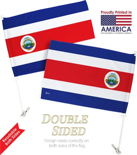 Miniatura 3 de Bandera de coche de Costa Rica de la Copa del Mundo 2022 para Carros de Costa Rica, decoración de automóvil, pequeño cartel para ventana, accesorios