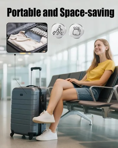 Miniatura 3 de Paquete de 10 perchas plegables de viaje con caja de regalo, ABS grueso y remaches de aluminio, diseño antideslizante para ropa delicada, compactas