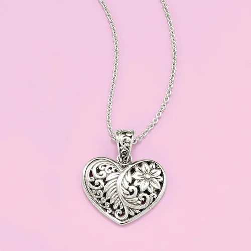 Miniatura 3 de Ross-Simons Sterling Silver Bali-Style Heart Pendant Necklace