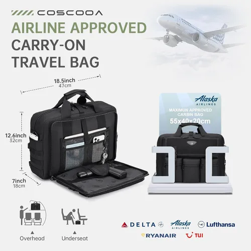 Miniatura 4 de Stypos Bolsa de mensajero táctico, maletín táctico de 15.6/17.3 pulgadas para hombre, bolso militar para portátil, bolsa de hombro mensajero