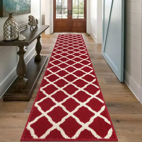 Miniatura 14 de SHACOS Alfombra de pasillo lavable de 2 x 8 pies, con parte trasera de goma antideslizante, resistente a las manchas, alfombra de cocina