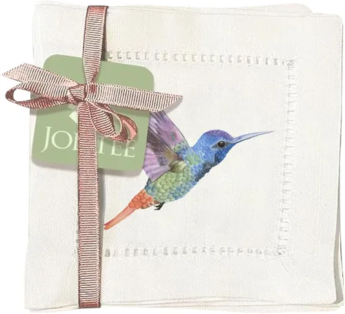 Miniatura 24 de Jolitee Servilletas decorativas de cóctel con punto vainica, 6 x 6 pulgadas, lavables, similares al lino, hechas a mano para el entretenimiento