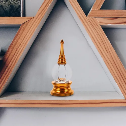 Miniatura 5 de Adornos de estupa, suministros de Buda, estatua de cristal de estupa acrílica, torre budista de Sarira, estatua zen, decoración de meditación