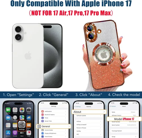 Miniatura 182 de Misscase Funda magnética con purpurina para iPhone 11 compatible con MagSafe, protección completa, delgada, a prueba de golpes, antiarañazos