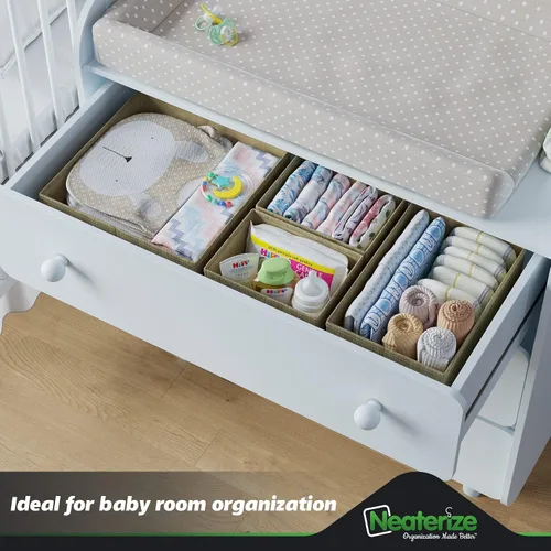 Miniatura 6 de Organizador de Cajones para Ropa Juego de 12 Beige - Organizador de Cómoda Para Guardería, Dormitorio, Armario - Los Organizadores Perfectos de Ropa