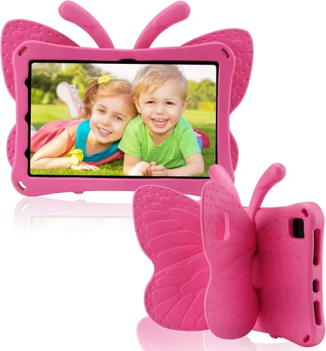 Miniatura 39 de FW Fire 7 - Funda para tablet para niños, Amazon Fire 7 2022, funda de mariposa con luz de atril, EVA, protección contra caídas, resistente, a