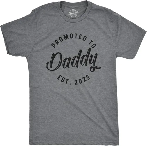 Crazy Dog - Camisetas para hombre promocionadas con leyenda Promoted to Daddy 2020 para el día del padre para el nuevo mejor padre y marido