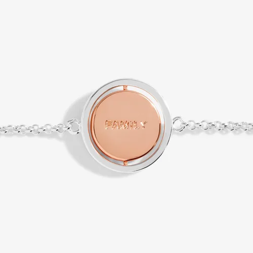 Miniatura 2 de KATIE LOXTON Sentiment Spinners Family - Pulsera ajustable para mujer, chapada en oro rosa y plata de 7.5 pulgadas, diseño de disco de cristal