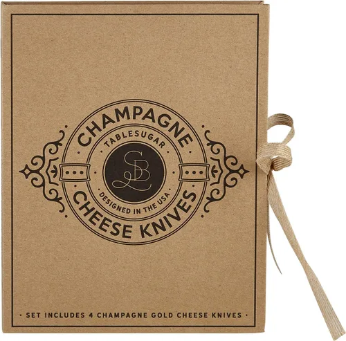 Santa Barbara Design Studio Cuchillos de queso - Juego de cuchillos y tenedores de acero inoxidable en caja de regalo para quesos suaves medianos y