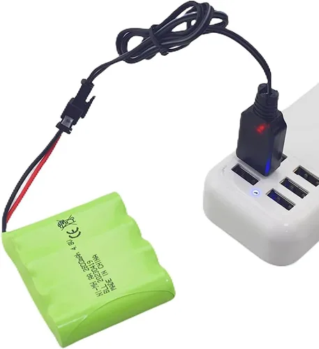 Miniatura 3 de Batería recargable AA de 4.8 V 2800 mAh con enchufe SM-2P y cable de carga USB para SY-E511 RC Excavadora Camión Ingeniería Vehículo E562 TD141 RC