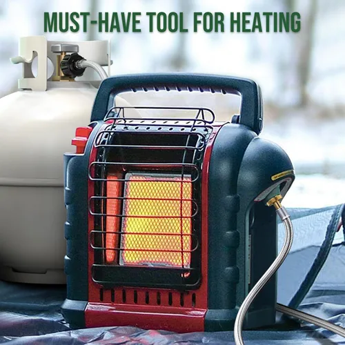 Miniatura 2 de La manguera de propano de 8 pies conecta la parrilla/calentador portátil de 1 libra a un tanque de propano de 20 libras, para Buddy Heater, parrilla