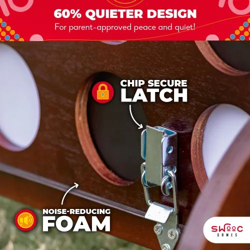 Miniatura 3 de SWOOC Games - Juego gigante prémium cuatro en una fila (todo tipo de clima) con funda de transporte y diseño 60% más silencioso, conexión gigante, 4