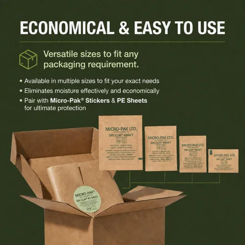 Miniatura 9 de Micro-Pak Dri Clay Kraft, paquetes de desecantes de absorción de humedad más alta, alternativa a paquetes de gel de sílice, arcilla de bentonita