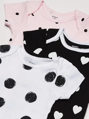 Miniatura 3 de Gerber Onesies Paquete de 8 mamelucos de manga corta para niñas bebés