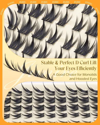 Miniatura 6 de JIMIRE Manga Lash Racimos de pestañas Wispy racimos de pestañas con aspecto de ojo de zorro, extensiones de pestañas naturales en racimo