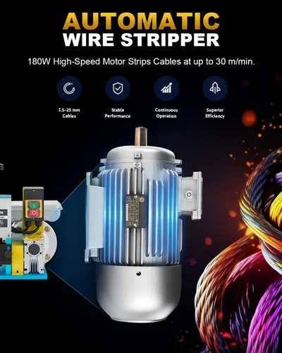 Miniatura 2 de CREWORKS Máquina Peladora de Cables Eléctrica, Máquina Peladora Automática de Cables de 0.06"-1", Herramienta de Pelado de Cables para Cable