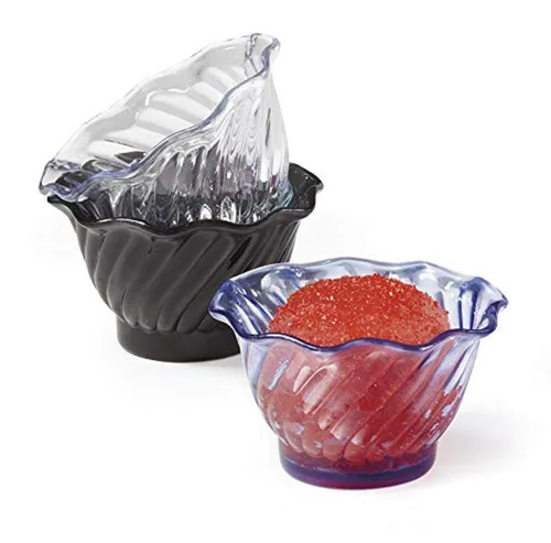 Miniatura 2 de G.E.T. DD-50-BK - Plato de postre para helado de tulipanes de plástico, 5 onzas, color negro (juego de 12)