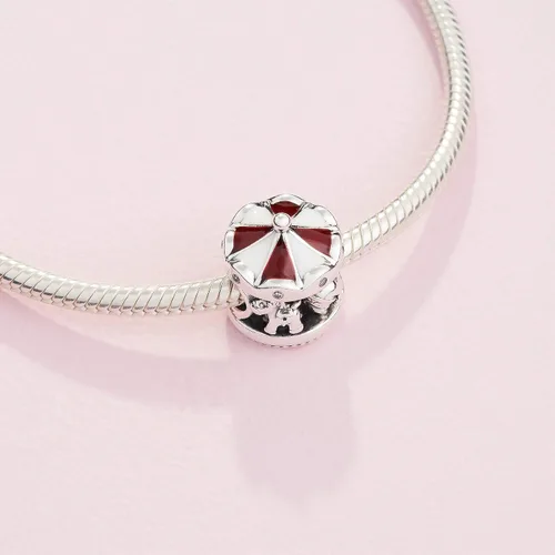 Miniatura 4 de PANDORA Jewelry Christmas Carousel Cubic Zirconia Charm in Sterling Silver