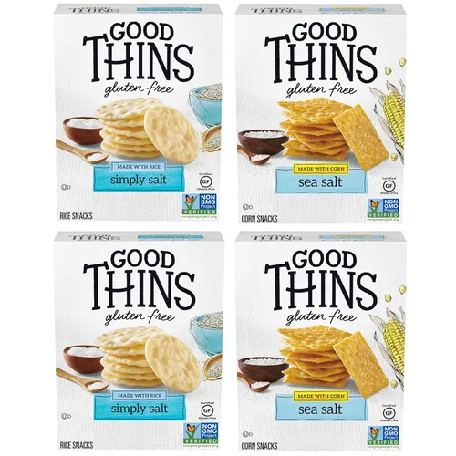 Miniatura 12 de Good Thins Paquete variado de galletas de arroz y maíz sin gluten, 4 cajas