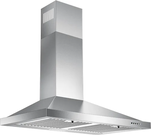 Campana extractora de 24 pulgadas, campana de ventilación de montaje en pared en acero inoxidable con conducto convertible sin conductos/conductos,
