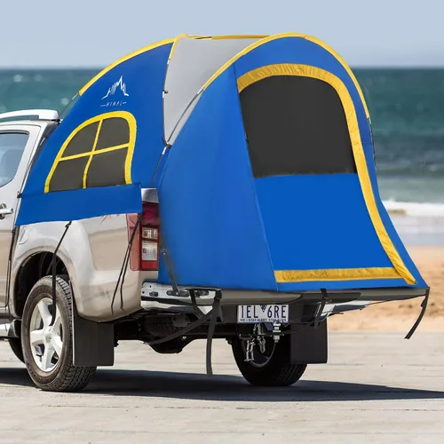 Miniatura 6 de GoHimal Pickup Truck Tent, Waterproof PU2000mm Double Layer for FT Truck Bed, Portable Bed Tent for Camping