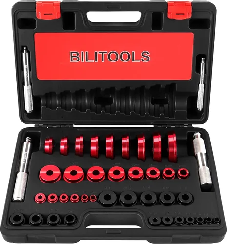 Miniatura 9 de BILITOOLS Kit de prensa de rodamientos, juego de 10 piezas de conductores de pistas de rodamientos y sellos, juego de instalador de conductores