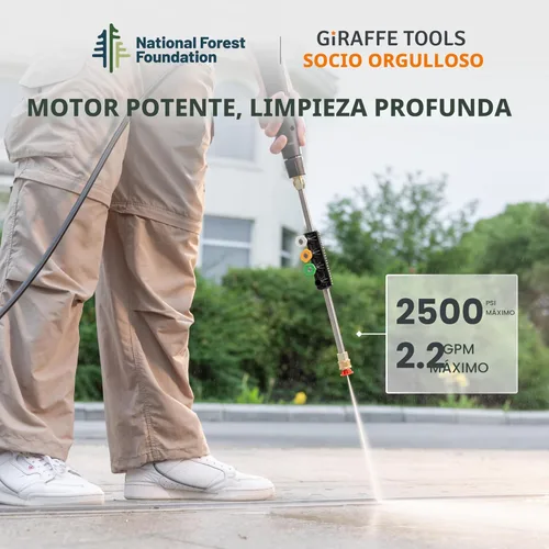 Miniatura 6 de Giraffe Tools Grandfalls - Lavadora a presión retráctil G20, 2500 PSI 2.2 GPM, lavadora a presión montada en la pared de 180°, retracción automática