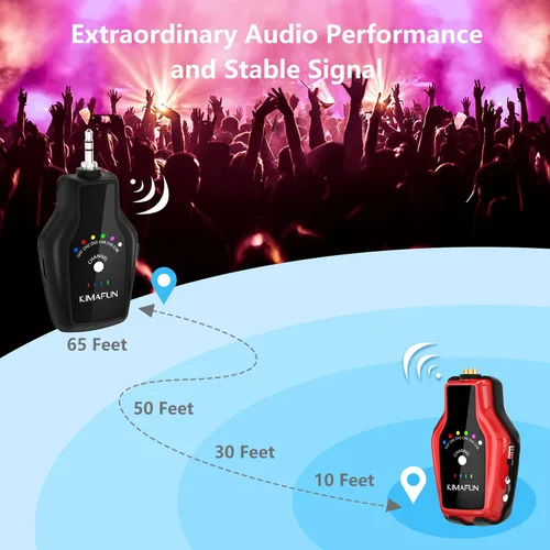 Miniatura 4 de KIMAFUN Sistema de monitor inalámbrico en el oído, auricular inalámbrico personal con sistema IEM para músicos, cantantes (1TX+1RX)