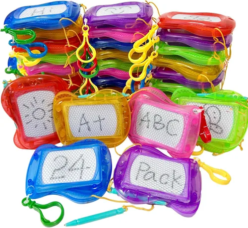 12 paquetes de mini llavero magnético para tablero de dibujo para mochila, juguetes borrables de San Valentín a granel para niños, regalos de aula,