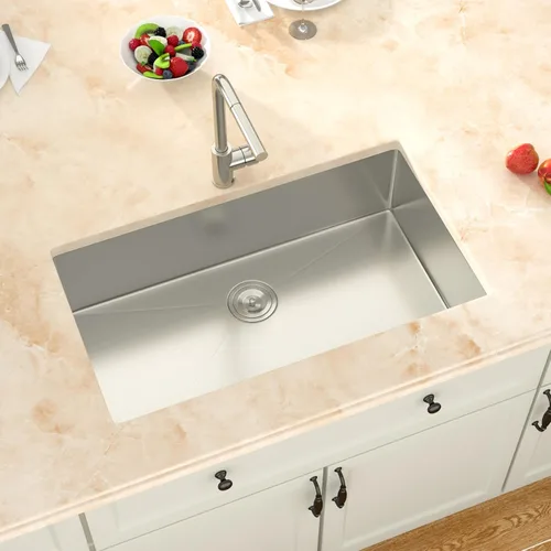 Miniatura 8 de Fregadero de cocina negro de 30 pulgadas empotrado - Fregadero de acero inoxidable 304 de 30x18x9, fregadero de un solo tazón negro de calibre 18