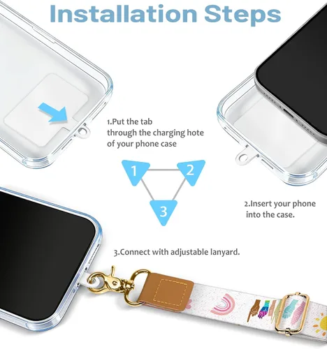 Miniatura 7 de Yonlevres Cordón cruzado para teléfono con correa para la muñeca, cordones Be Kind para teléfono celular alrededor del cuello, correa ajustable Be