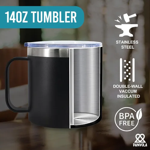 Miniatura 4 de Taza de café aislada de 14 onzas con asa y tapa, regalo para jefes, gerente de empleador de parte de un compañero de trabajo, vaso térmico de acero