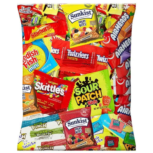 Sarah's Candy Factory Caramelos de frutas surtidos a granel, Starburst, Skittles, peces suecos, cabezas de aire, Jolly Rancher, Sunkist y más en