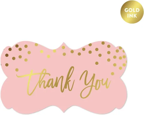 Miniatura 6 de Andaz Press Blush Rosa y Metallic Gold Confeti Lunares Baby Shower Party Collection Banderín colgante con cuerda, Baby Shower, 5 pies, 1 juego