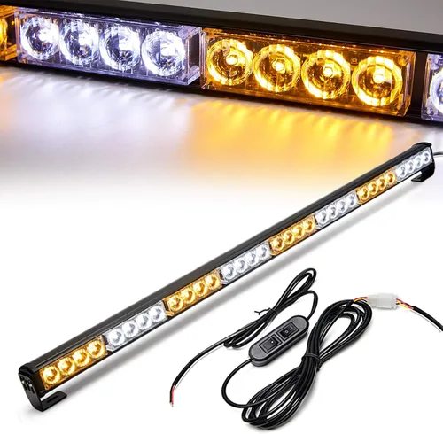 Miniatura 11 de Luces estroboscópicas LED de 36 pulgadas, amarillas, intermitentes, advertencia de seguridad, barra de luz estroboscópica de emergencia, precaución