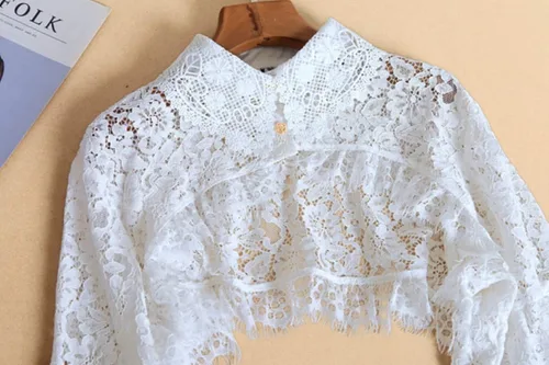 Miniatura 7 de Elegtiskas Blusa desmontable con cuello falso media camisa cuello redondo blusa corta