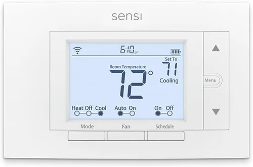 Sensi - Termostato inteligente, 100 años de experiencia, Wi-Fi, privacidad de datos, programable, fácil de instalar, funciona con Alexa, certificado