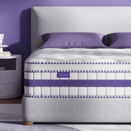 Naiveer Twin Mattress in a 10 Inch Box, CertiPUR-US Certified Cooling Gel Memory Foam Full Size Hybrid Mattress with Pocket Springs for Motion