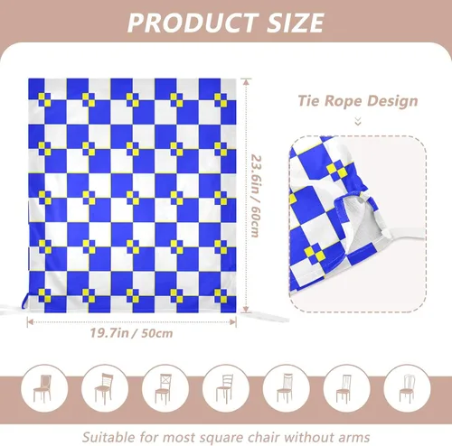 Miniatura 2 de Buffalo Plaid White Blue Yellow Covers for Chairs Removable for Classroom Set of 2 Decorating Club Chair Slipcover Cover para sillas de comedor 2
