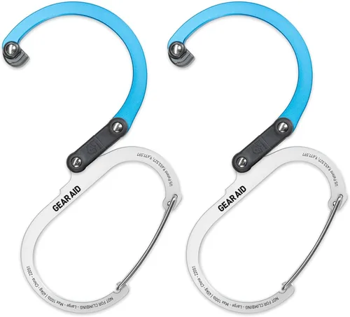 GEAR AID HEROCLIP (grande) mosquetón y clip de gancho para colgar artículos de alta resistencia, mochilas de camping, maletas, kayaks, bicicletas y