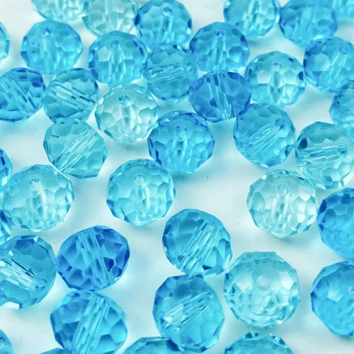 Miniatura 12 de 50 piezas de cuentas de cristal facetadas de 10 mm con orificio para pulseras, collares, aretes, joyería DIY, manualidades (Amarillo Dorado)