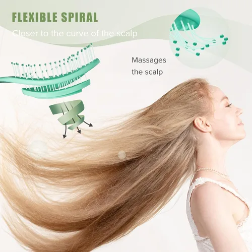 Miniatura 2 de SHINLEA Cepillo para el Cabello, Cepillo Desenredante Anti-Enredos, Cepillo Espiral para Cabello Húmedo y Seco, Mujeres, Hombres, Niños, Se Desliza