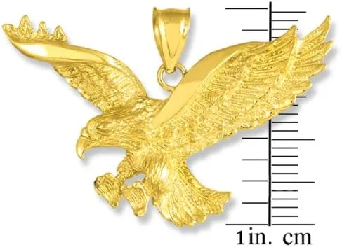 Miniatura 3 de Animal Kingdom Colgante de águila voladora de oro de 10 quilates, Oro amarillo