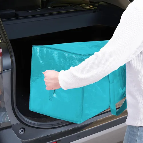 Miniatura 10 de TICONN Paquete de 2 bolsas de mudanza extra grandes resistentes con cremalleras y asas de transporte, bolsas de almacenamiento duraderas