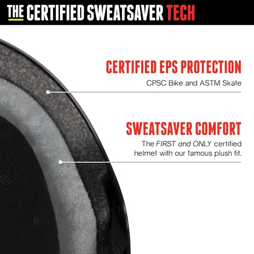 Miniatura 5 de Triple Eight Casco certificado Sweatsaver para patineta, BMX, Roller Derby, patinaje sobre ruedas, patinaje en línea, scooter y bicicleta Carbon