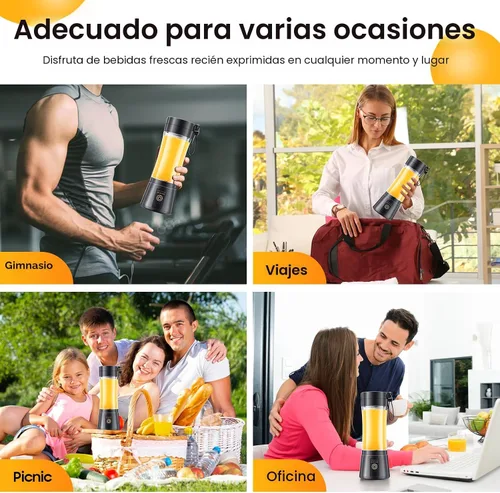 Miniatura 4 de Licuadora portátil inalámbrica de tamaño personal de 12 onzas – Mini licuadora para hacer batidos y batidos, inalámbrica, ligera, recargable, recién